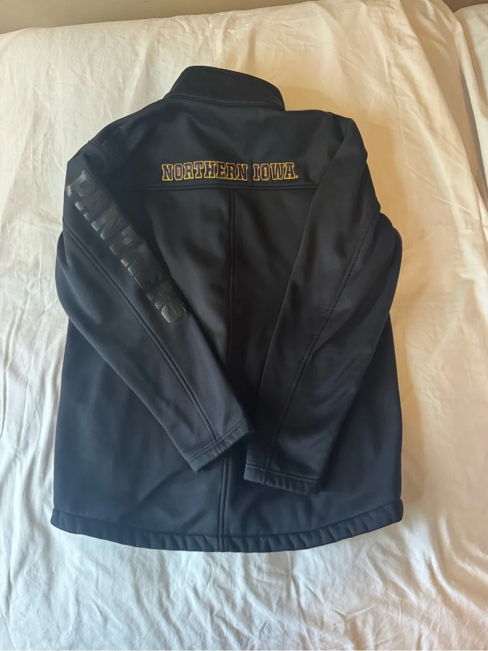 UNI Panthers Northern Iowa Full Zip & snap Jacket Coat ~ Black Adult Large